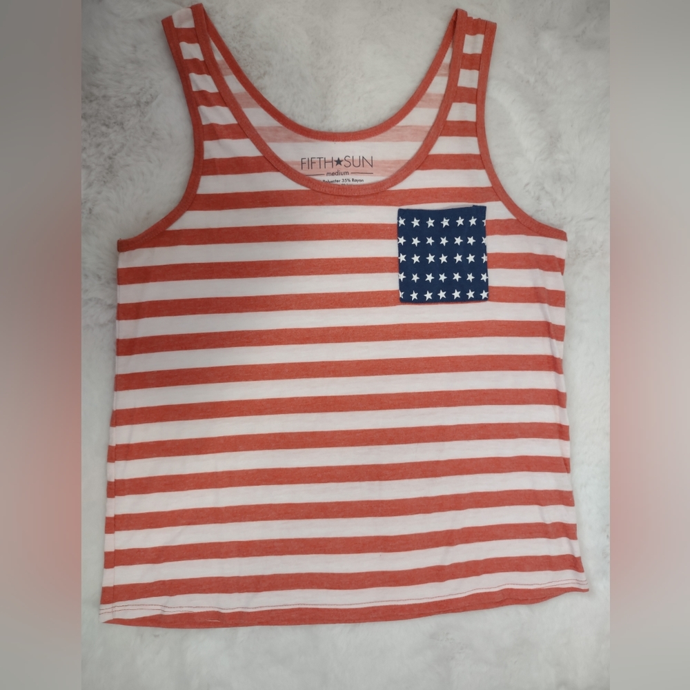 FIFTH SUN Girl's Patriotic Tank Top Size Medium